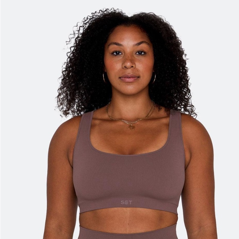 NWT Set Active Scultpflex Box Cut Bra in Pepper XL